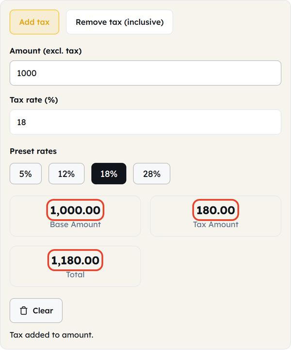 base tax total
