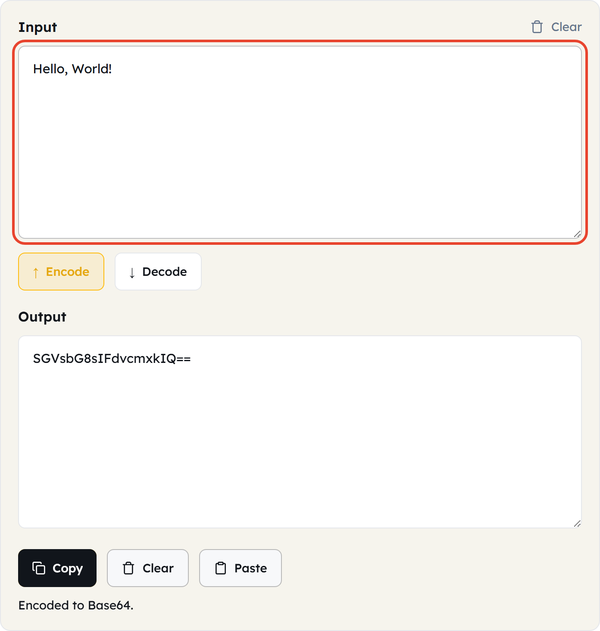 base64 input box