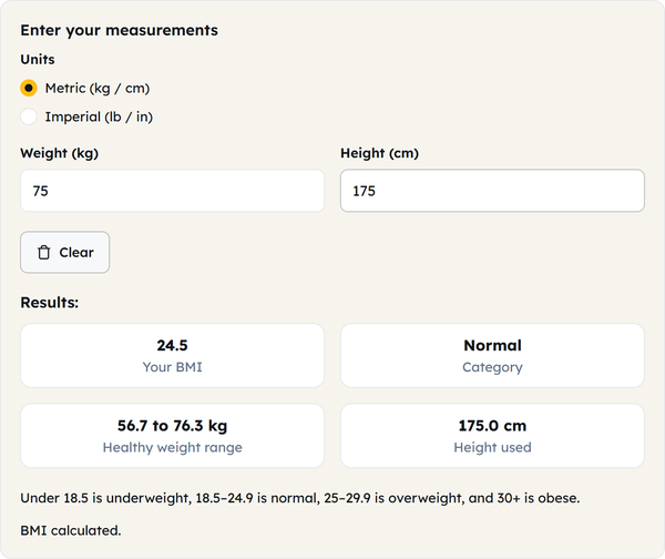 bmi result category