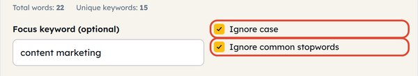 case stopword toggles