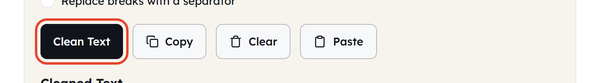 clean text button