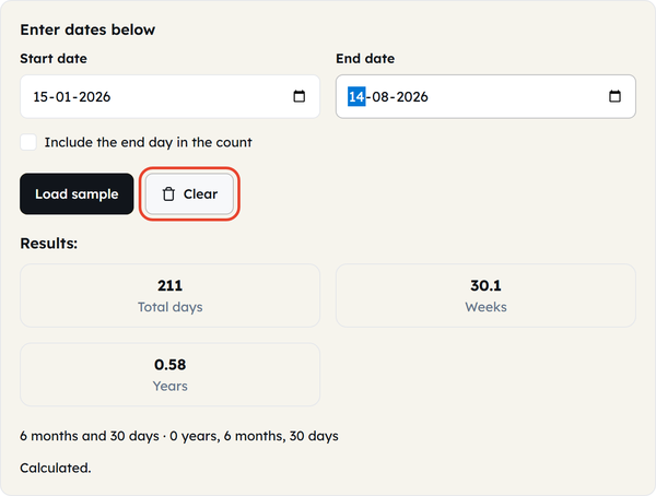 clear date fields
