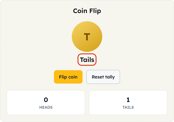 coin flip result