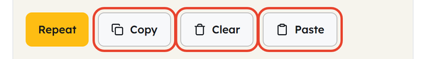 copy and clear buttons