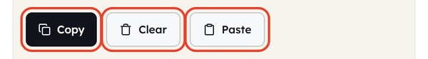 copy and clear buttons