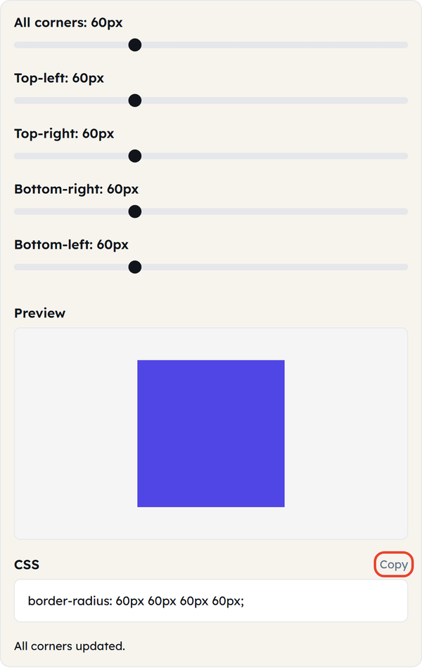 copy css button