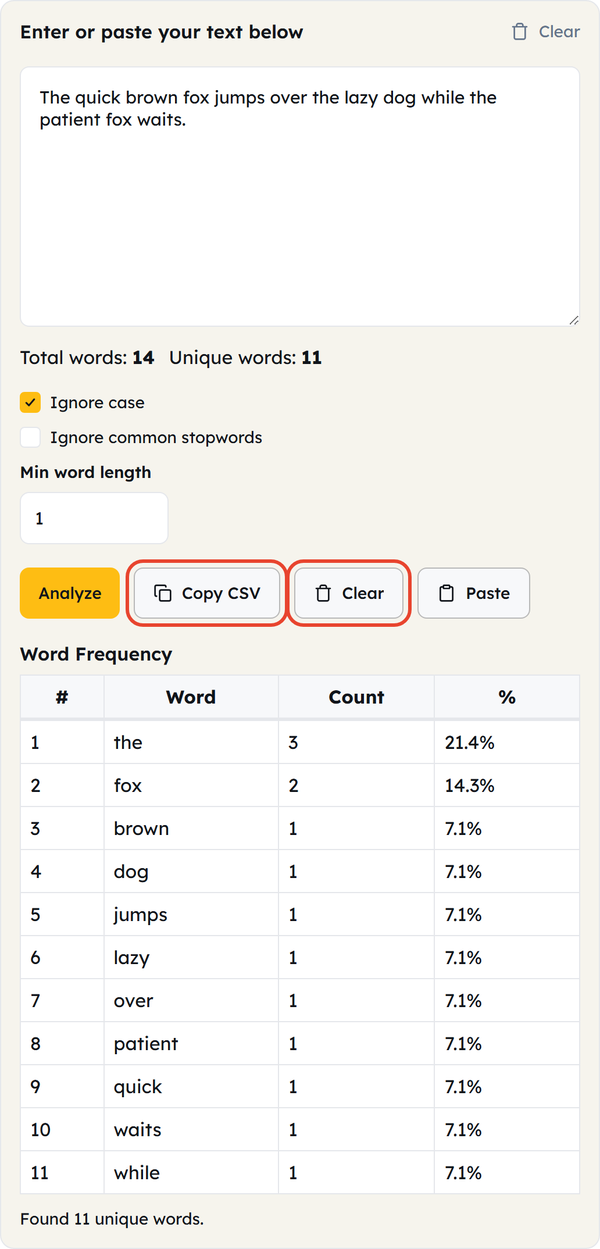 copy csv button