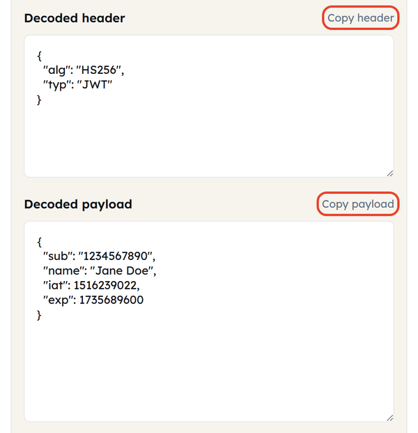 copy decoded json
