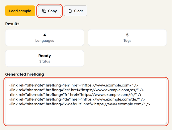 copy hreflang output