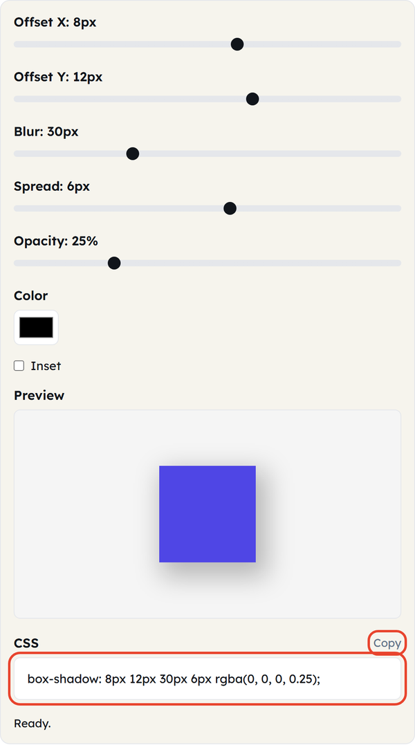 copy shadow css