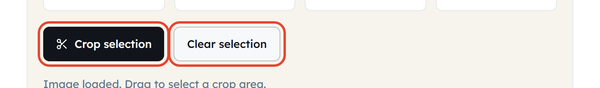 crop and clear buttons