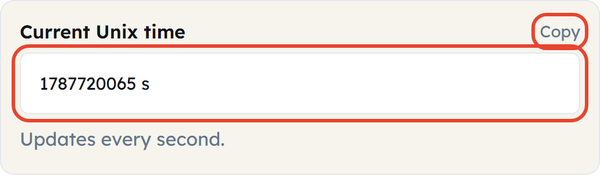 current unix time