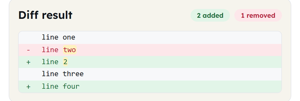 diff result lines