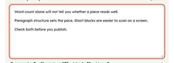 draft text pasted