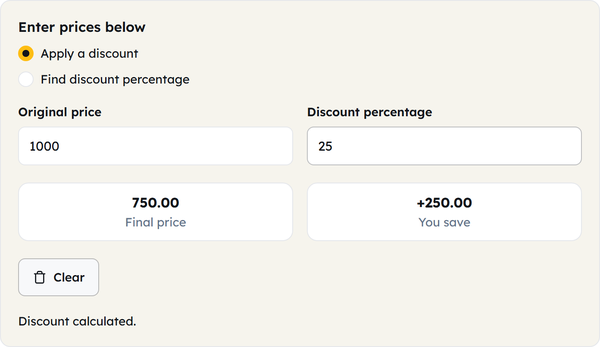 final price saved