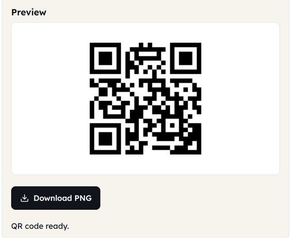 Finished QR code ready to test