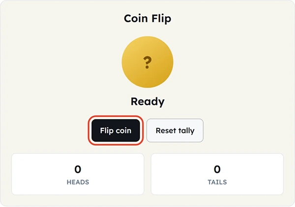 flip coin button