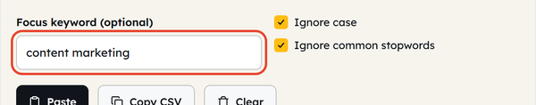 focus keyword field