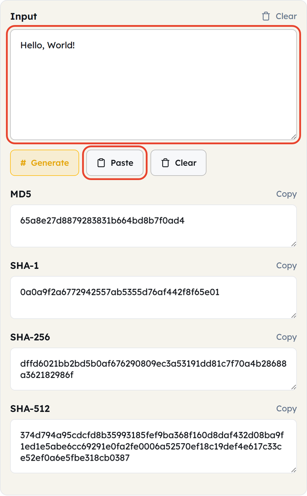 hash input box