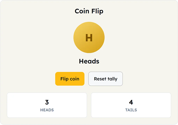 heads tails tally