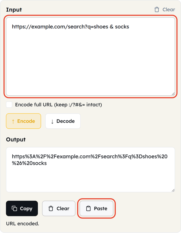 input box paste