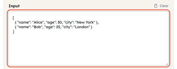 json input box