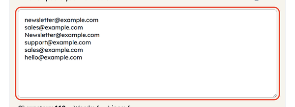 list pasted in
