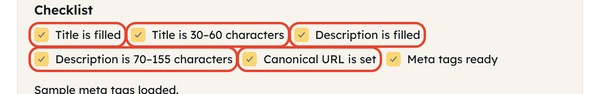live validation checklist