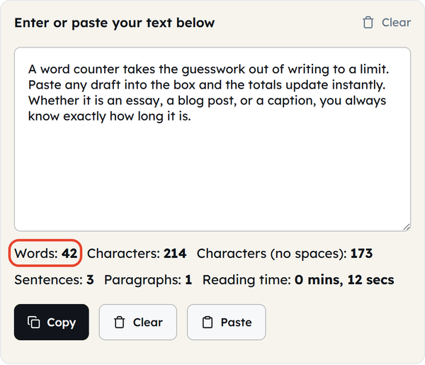 live word count