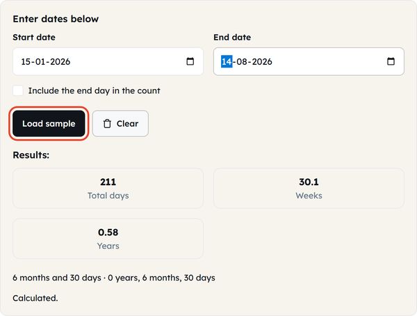 load sample dates