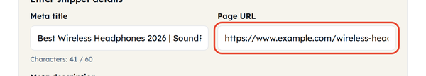 page url field