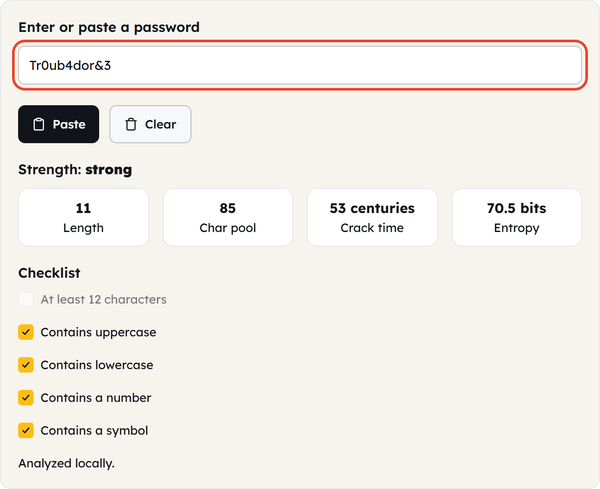 password input box