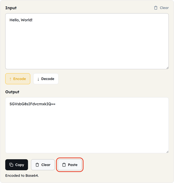 paste button