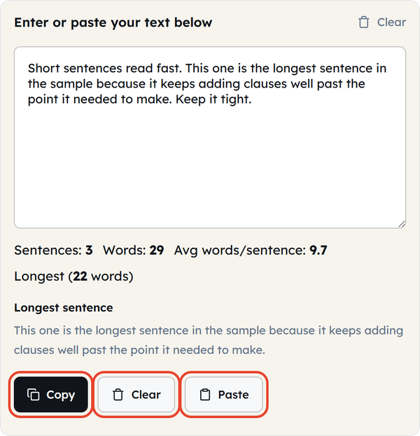 paste copy clear