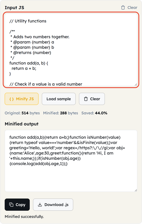 paste javascript input