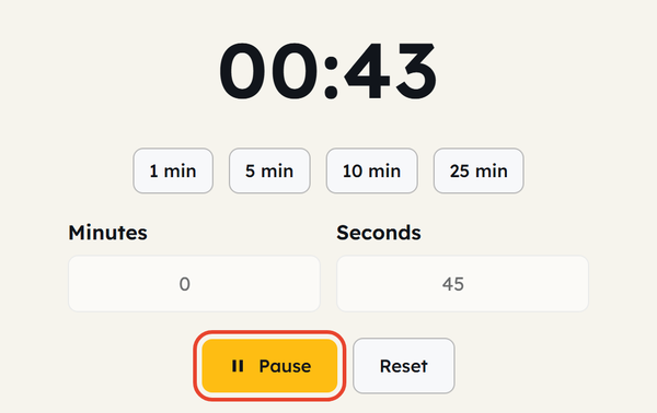 pause while running