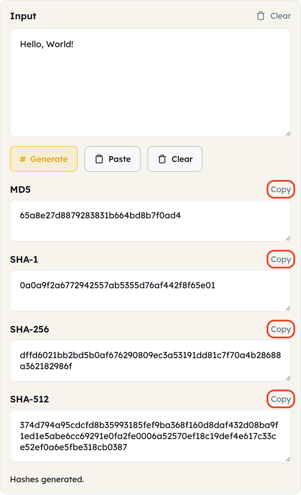 per hash copy