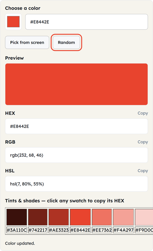 random color button