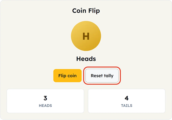 reset tally button
