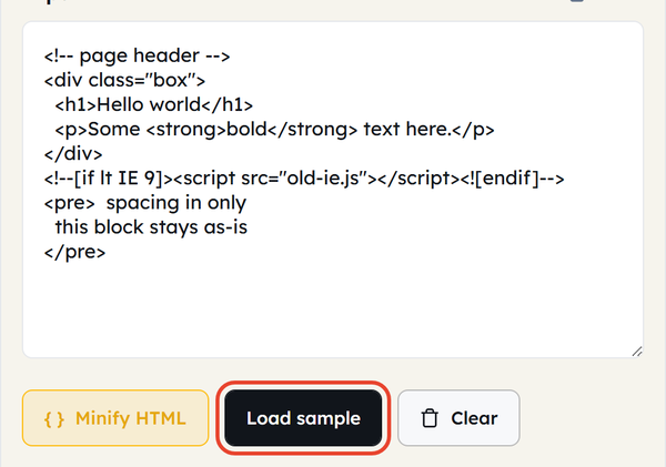 sample html loaded