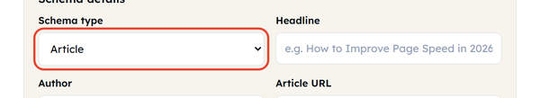 schema type dropdown