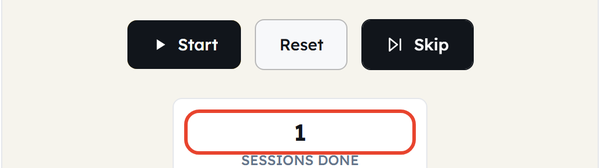 sessions done counter