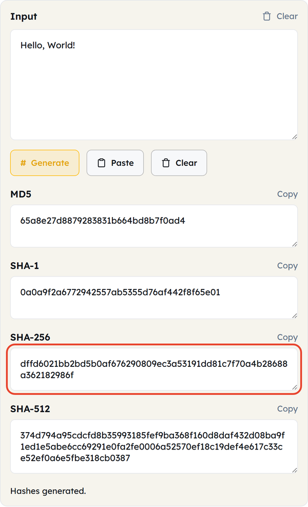 sha256 result