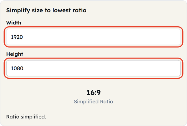 simplify to ratio