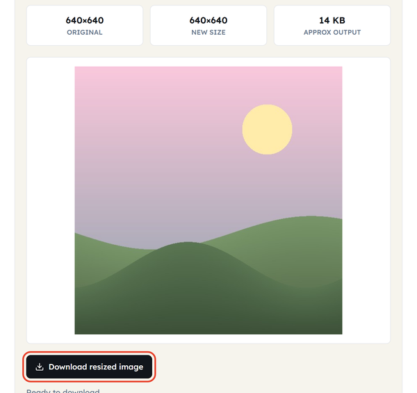 size readout download