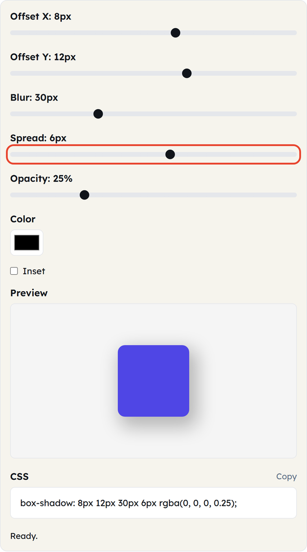spread slider