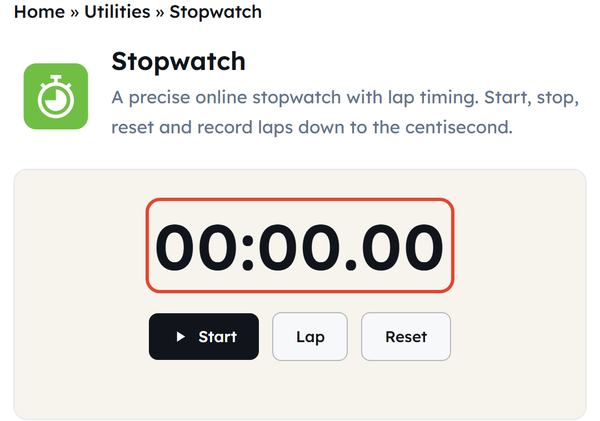 stopwatch display