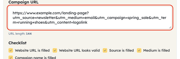 tagged url output