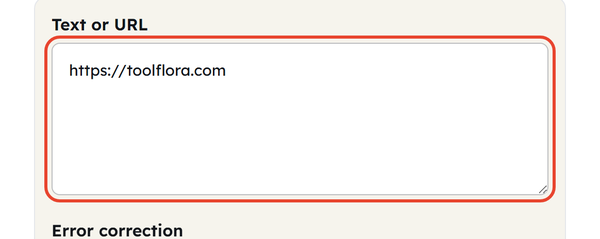 Text or URL box with a web address entered