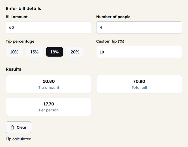 tip total per person